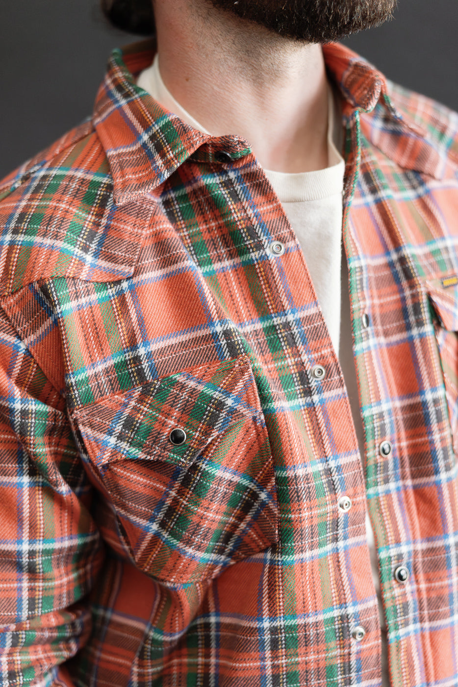 IHSH-436-RED - Ultra Heavy Flannel American Check Western Shirt - Red 
