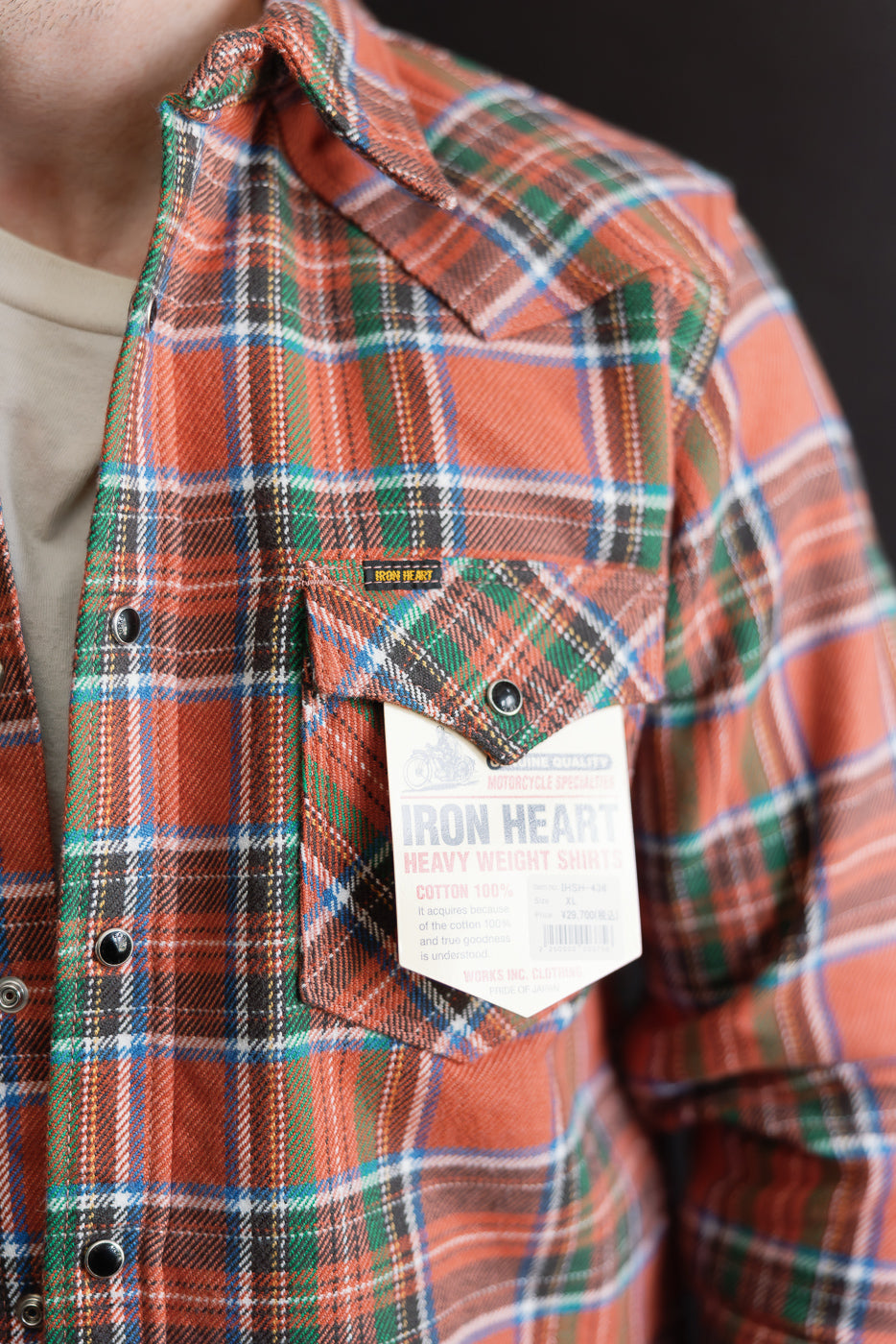 IHSH-436-RED - Ultra Heavy Flannel American Check Western Shirt - Red 