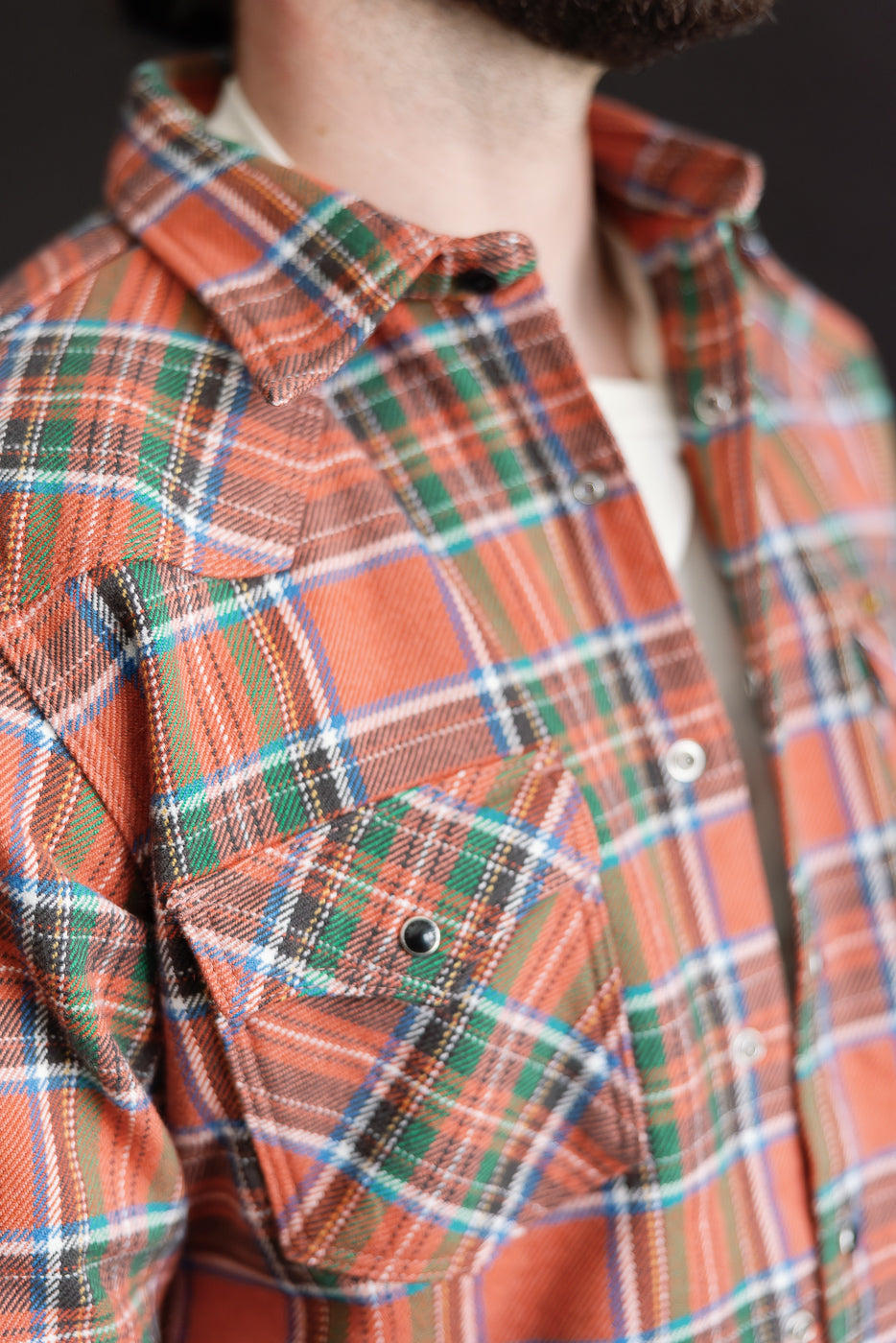 IHSH-436-RED - Ultra Heavy Flannel American Check Western Shirt - Red 