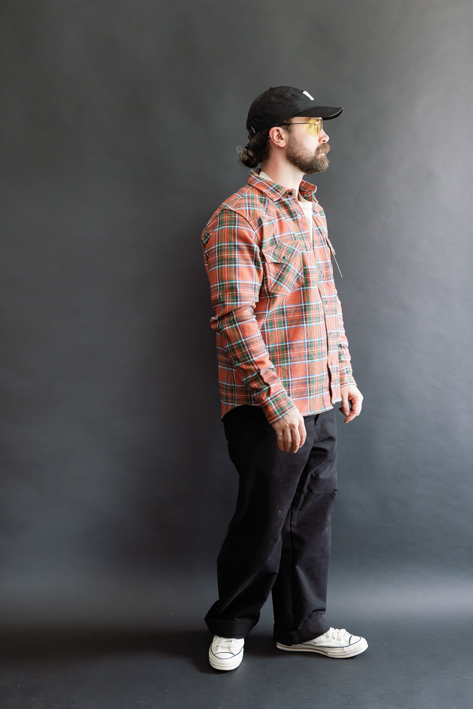 IHSH-436-RED - Ultra Heavy Flannel American Check Western Shirt - Red 