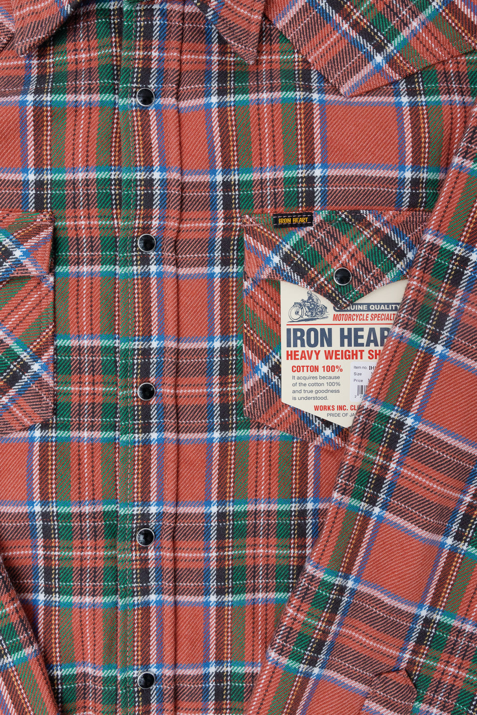 IHSH-436-RED - Ultra Heavy Flannel American Check Western Shirt - Red 