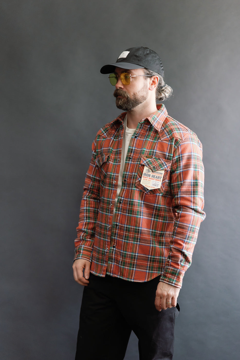 IHSH-436-RED - Ultra Heavy Flannel American Check Western Shirt - Red 