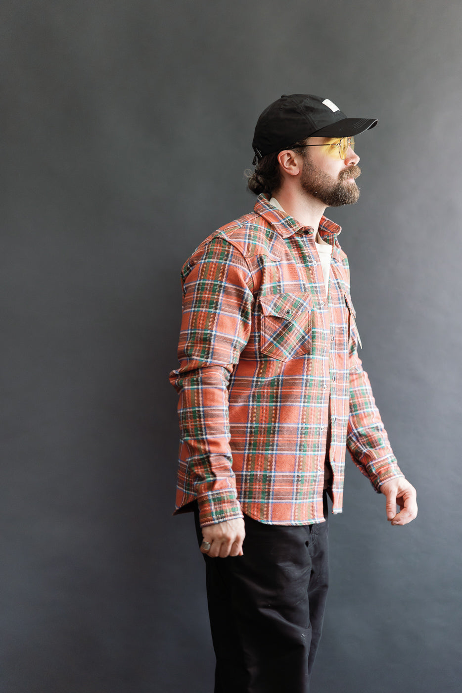IHSH-436-RED - Ultra Heavy Flannel American Check Western Shirt - Red 