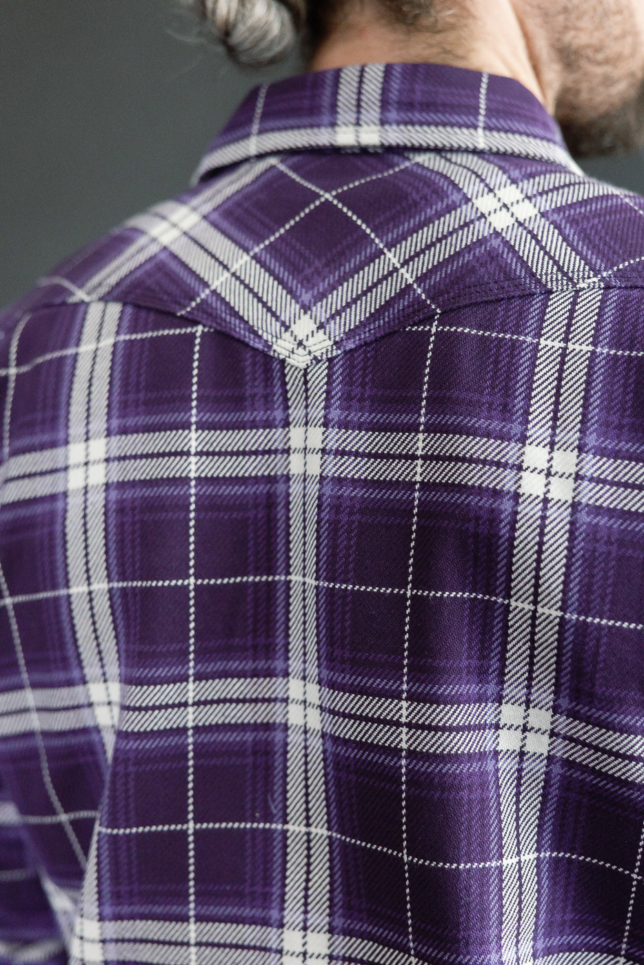 Close-up back view of male model (5'9