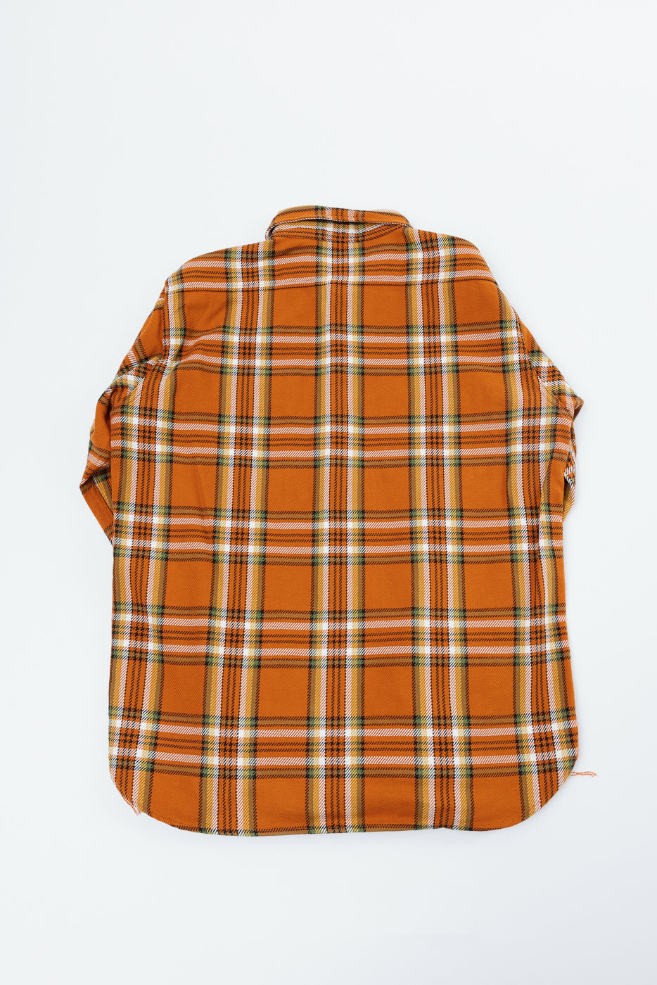 IHSH-442-ORA - 9oz Selvedge Flannel Check Work Shirt - Orange | Dant