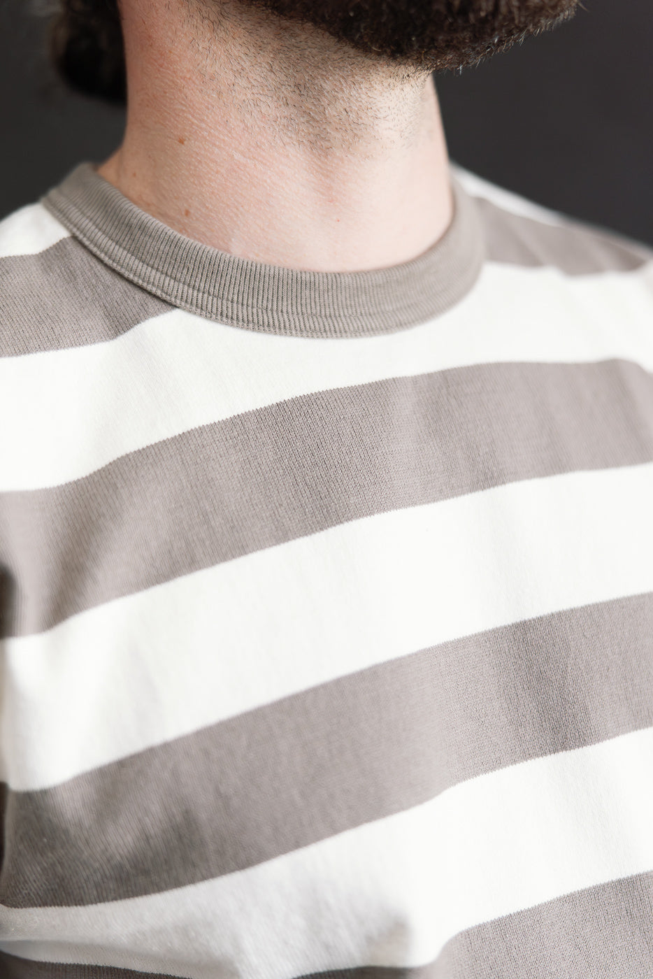 IHTB-01-GRY-WHT - 11oz Cotton Knit Long-Sleeved Sweater - Grey, White