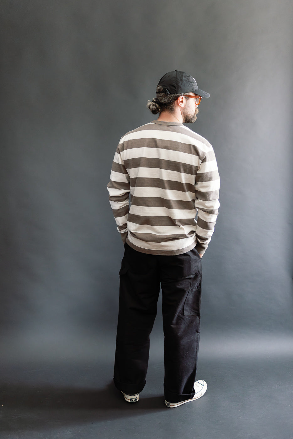 IHTB-01-GRY-WHT - 11oz Cotton Knit Long-Sleeved Sweater - Grey, White