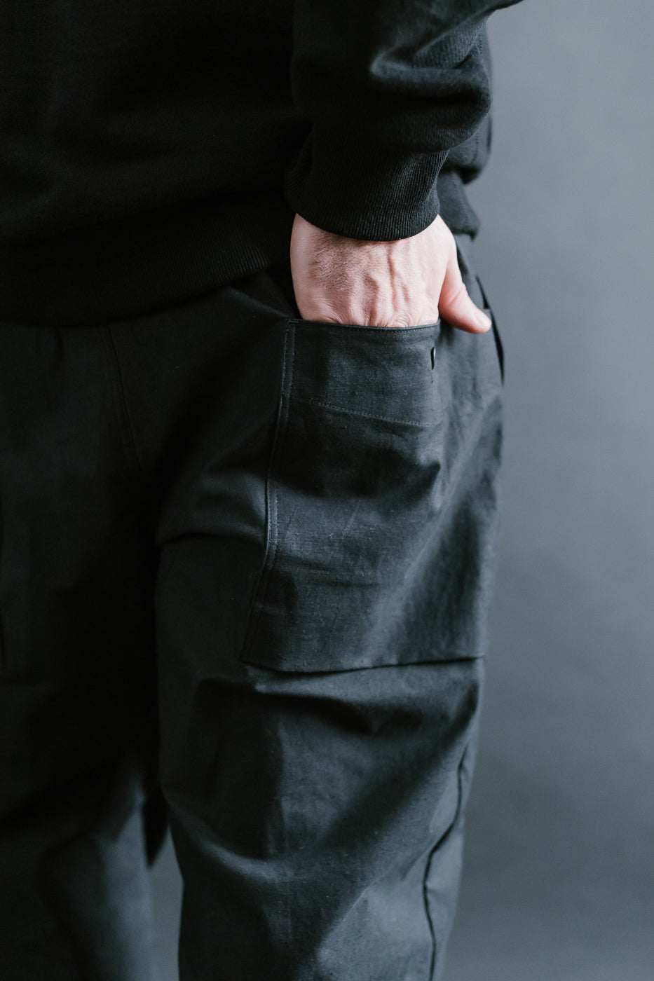 JM4507 - Back Nep Ump Pants - 07 Black