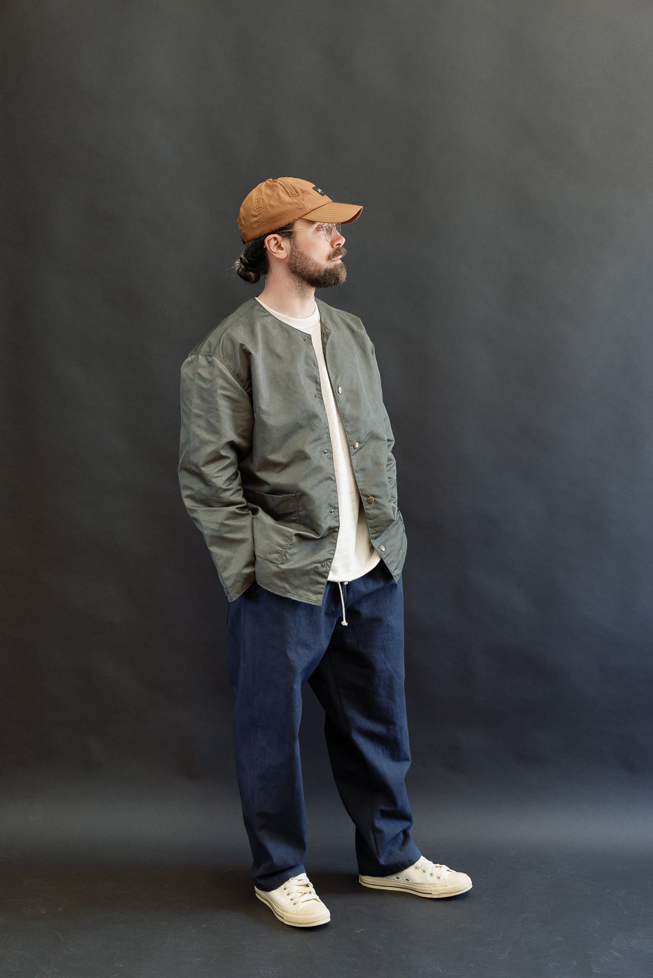 JM8631 - Pigment Collarless Jacket - 320 Olive | Dant