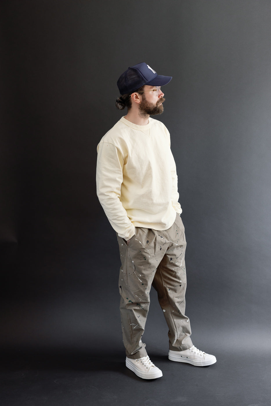 Full body side view of a 5'9