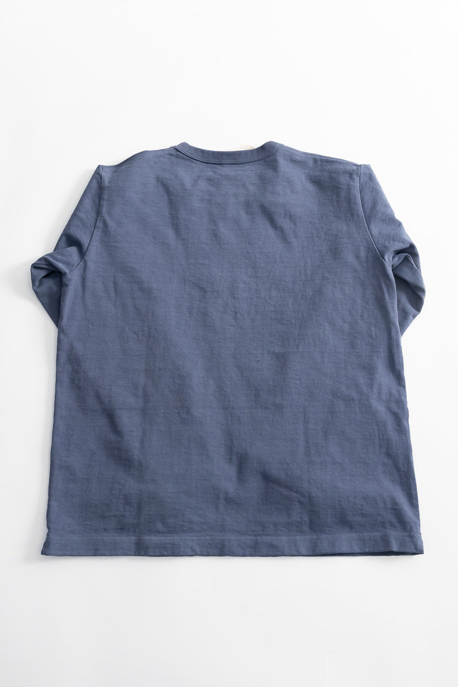 Flat lay of Jackman JM5460 dotsume long sleeve T-shirt in classic navy, back view