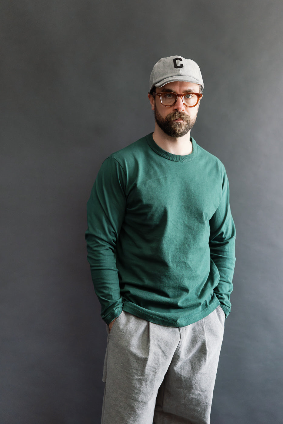 JM5530 - Lead-Off LS T-Shirt - 451 Pine Tree