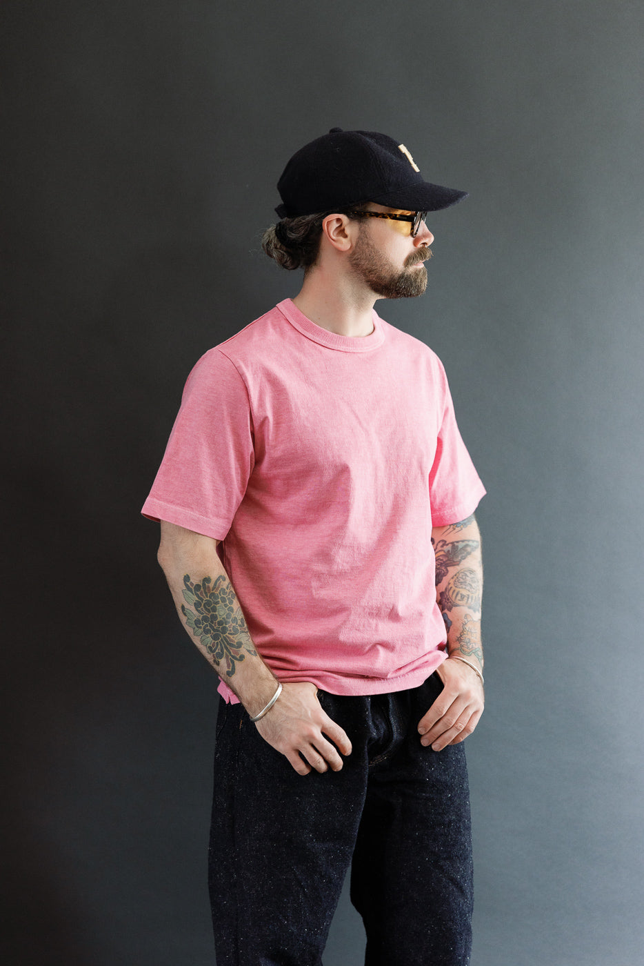 JM5533PD - Pigment-Dye Lead-Off T-Shirt - 468 Fade Rose | Dant