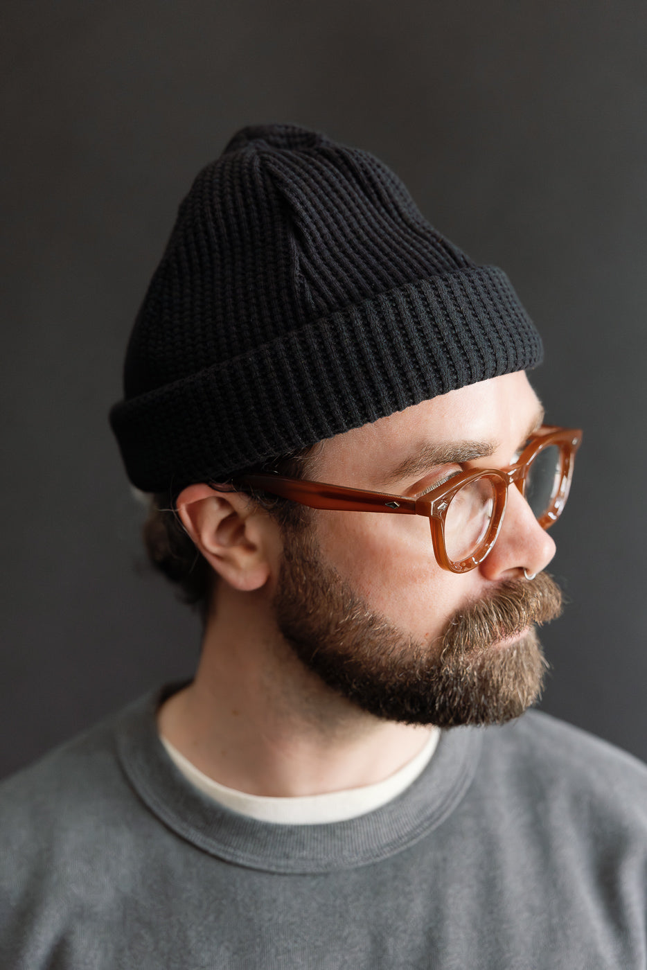 JM6605 - Waffle Knit Cap - 07 Black