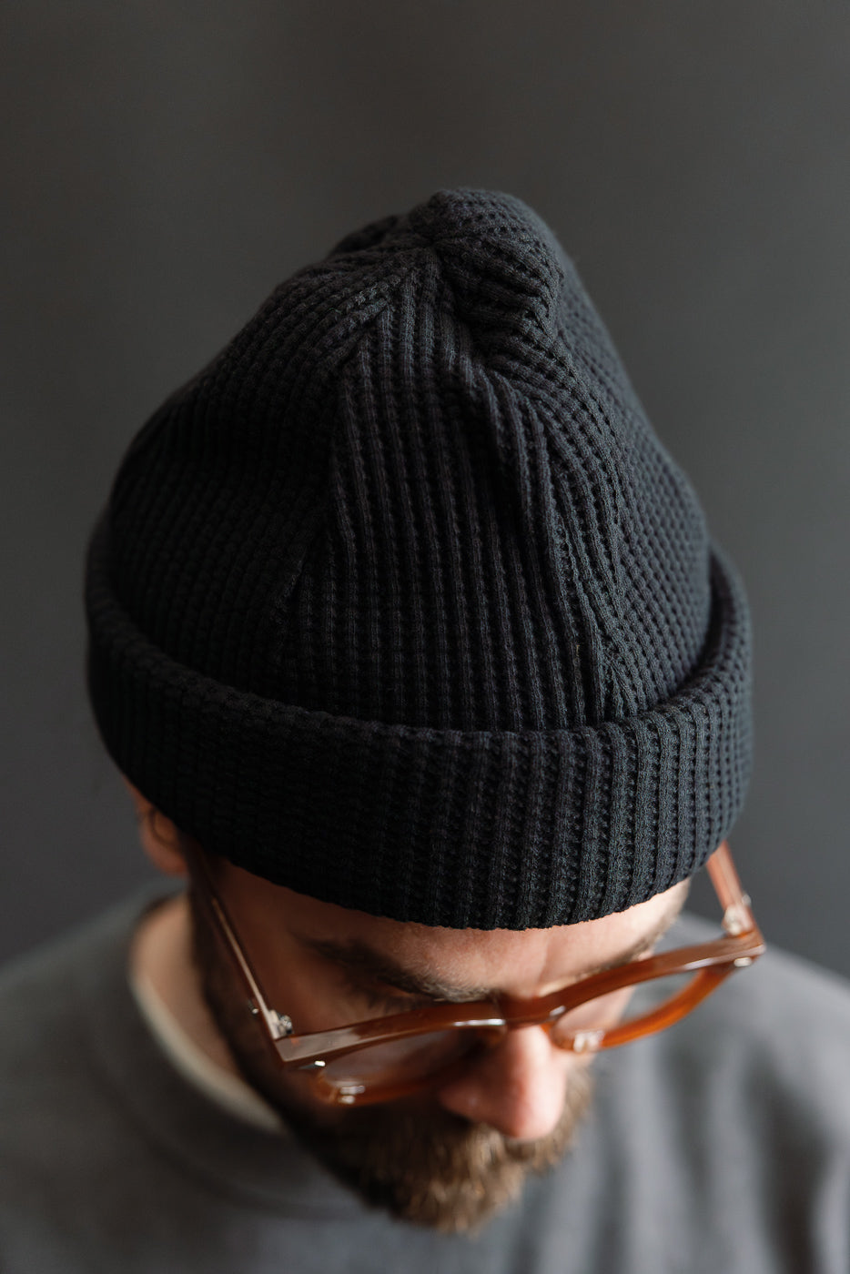 JM6605 - Waffle Knit Cap - 07 Black