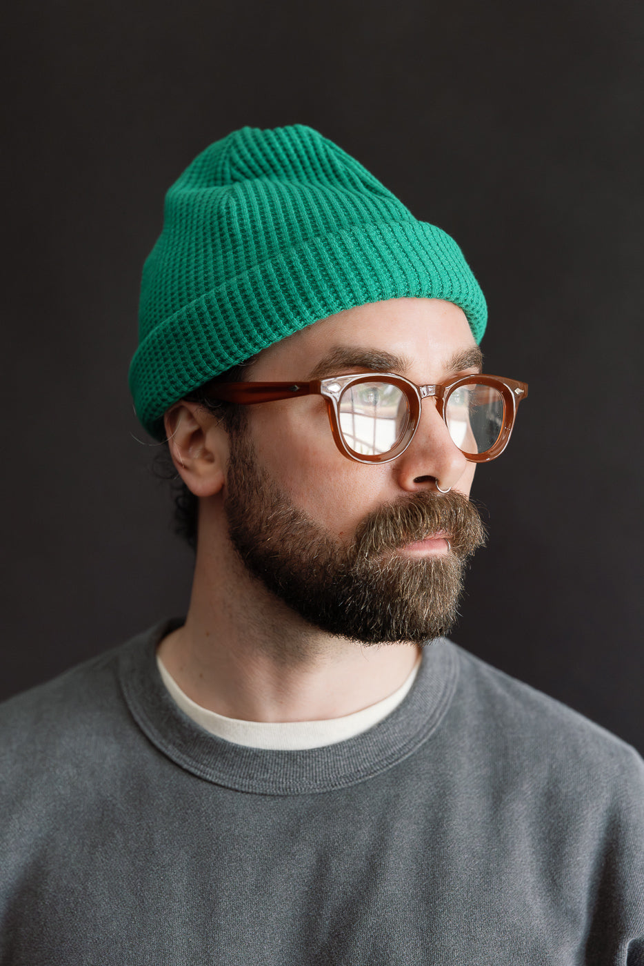 JM6605 - Waffle Knit Cap - 402 True Green | Dant