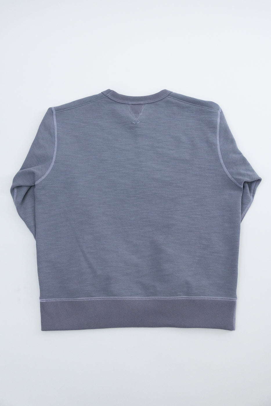 JM7292 - GG Sweat Crewneck, displayed back-facing, showcases its unique textural graininess and reinforced flatseam stitching, embodying the craftsmanship of Dant's premium menswear collection.