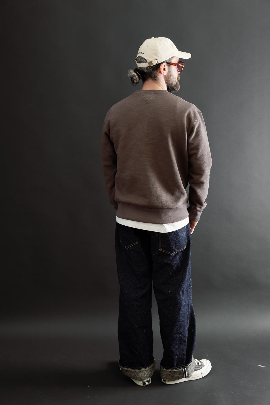 Full body back view of a male model, 5'9