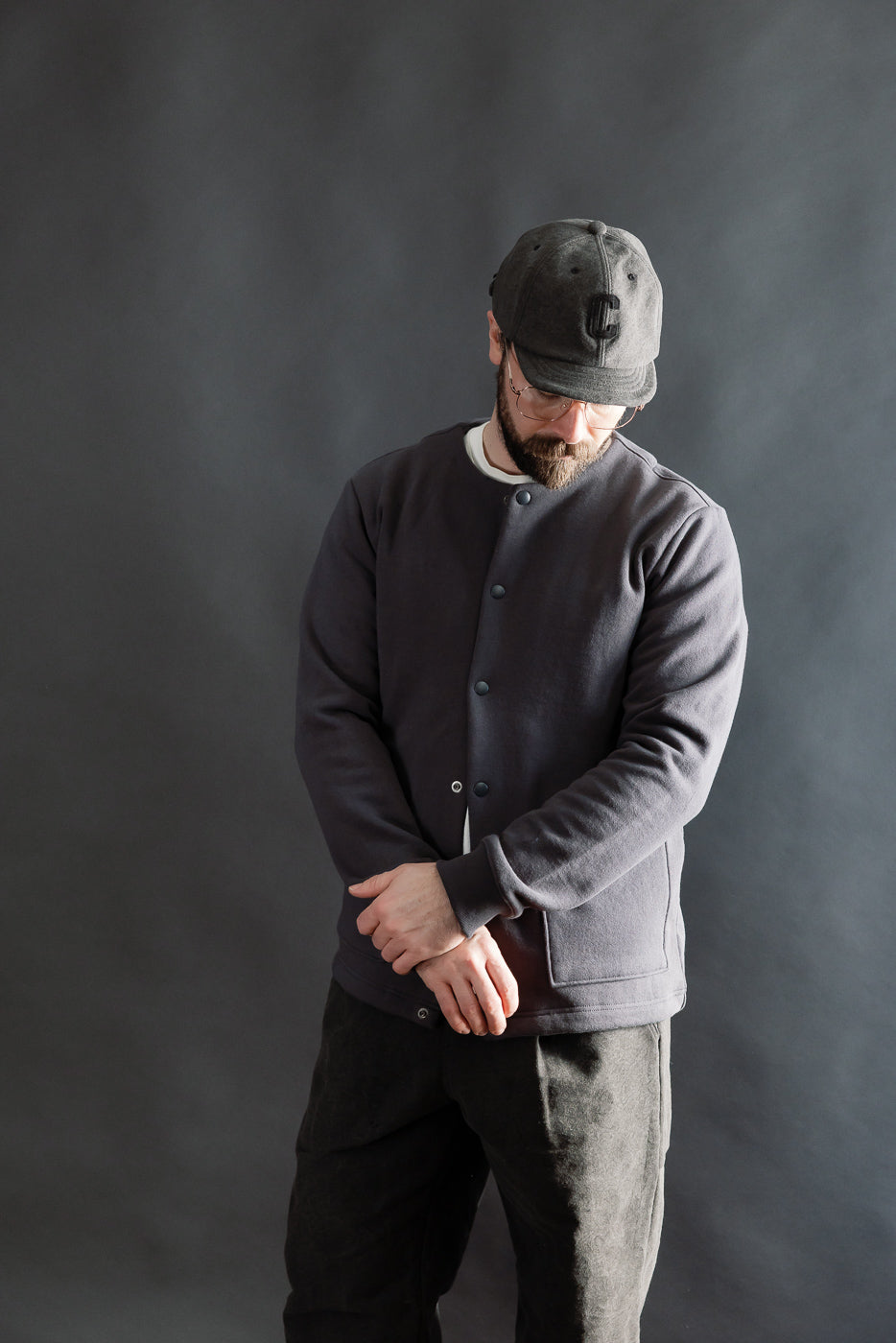 JM8580 - Big Loop Collarless Jacket - 177 Ink Black | Dant