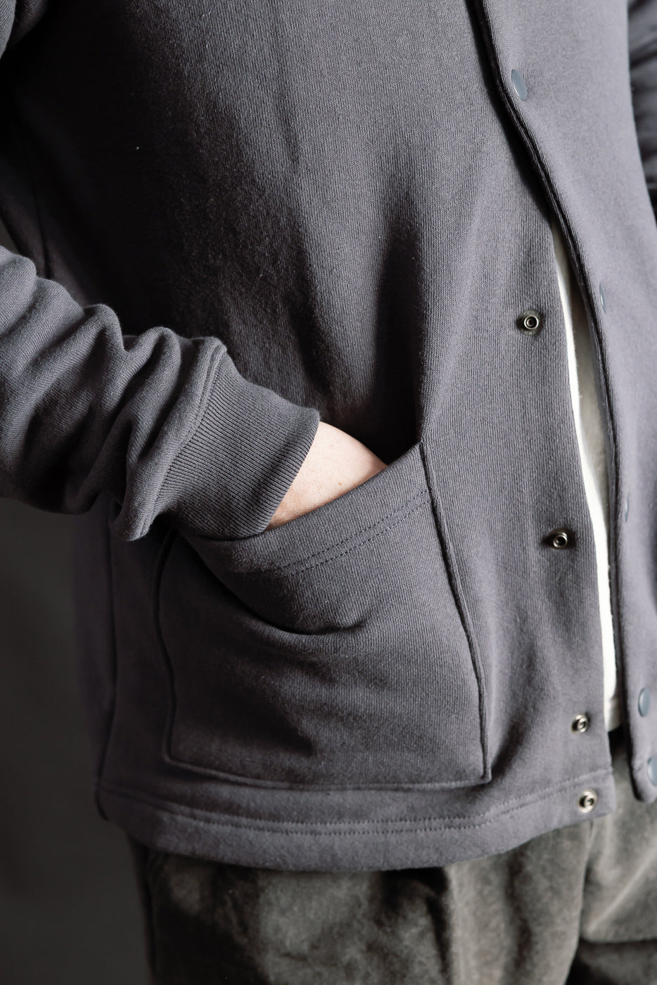 JM8580 - Big Loop Collarless Jacket - 177 Ink Black | Dant
