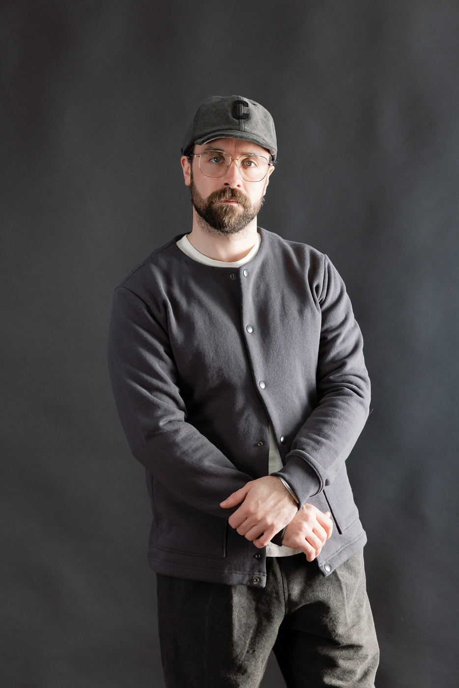 JM8580 - Big Loop Collarless Jacket - 177 Ink Black | Dant