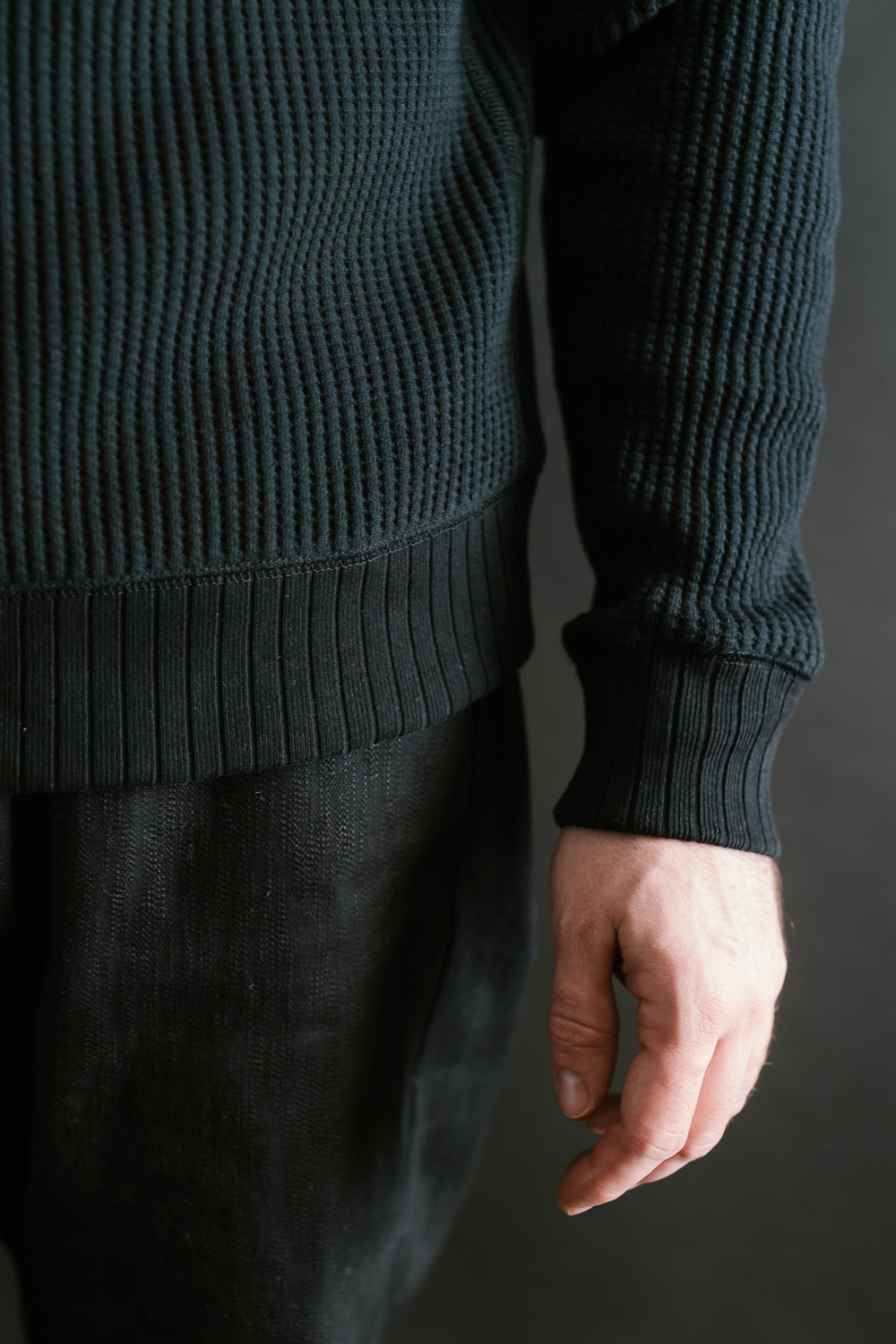 Waffle High-Neck - 07 Black
