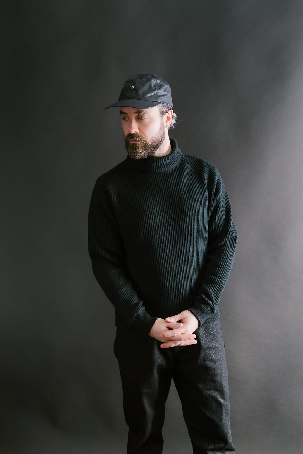 Waffle High-Neck - 07 Black