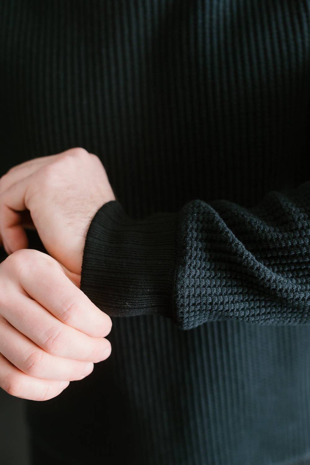 Waffle High-Neck - 07 Black