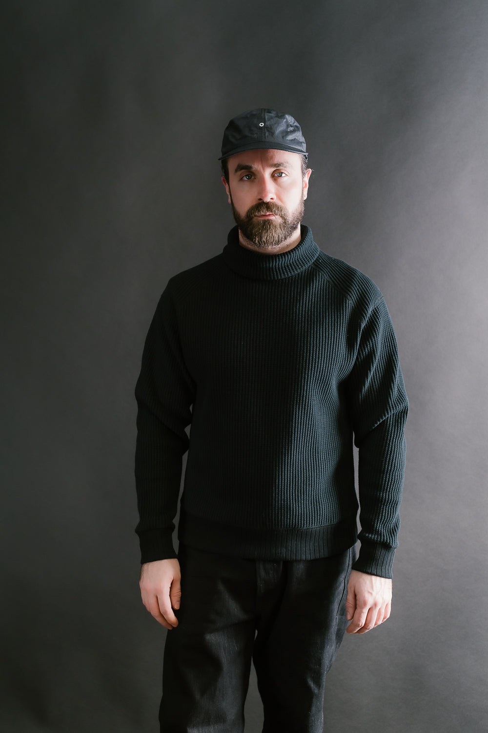 Waffle High-Neck - 07 Black