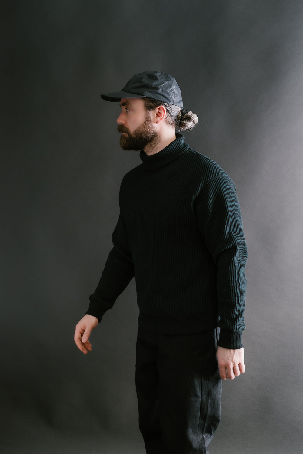 Waffle High-Neck - 07 Black