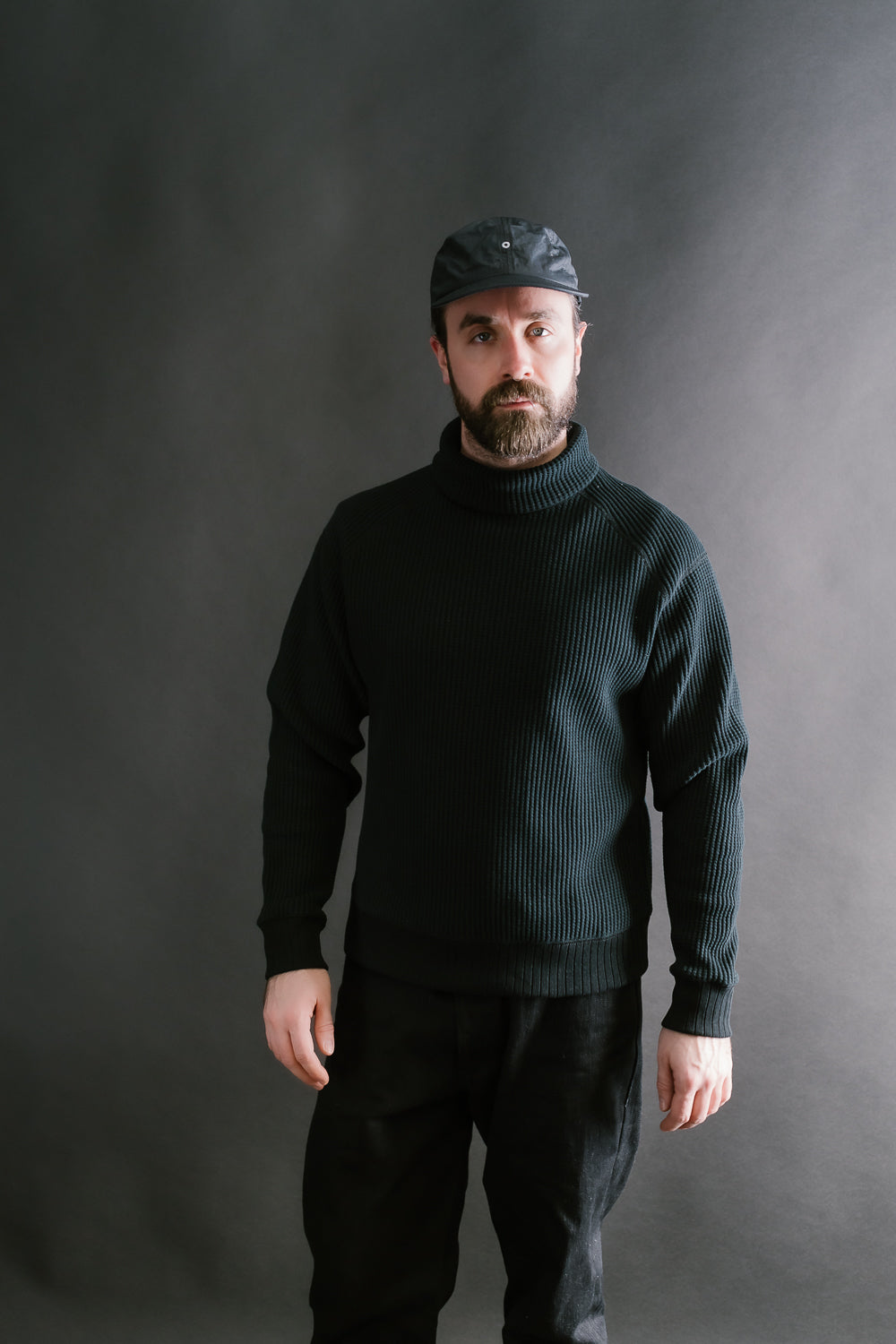 Waffle High-Neck - 07 Black