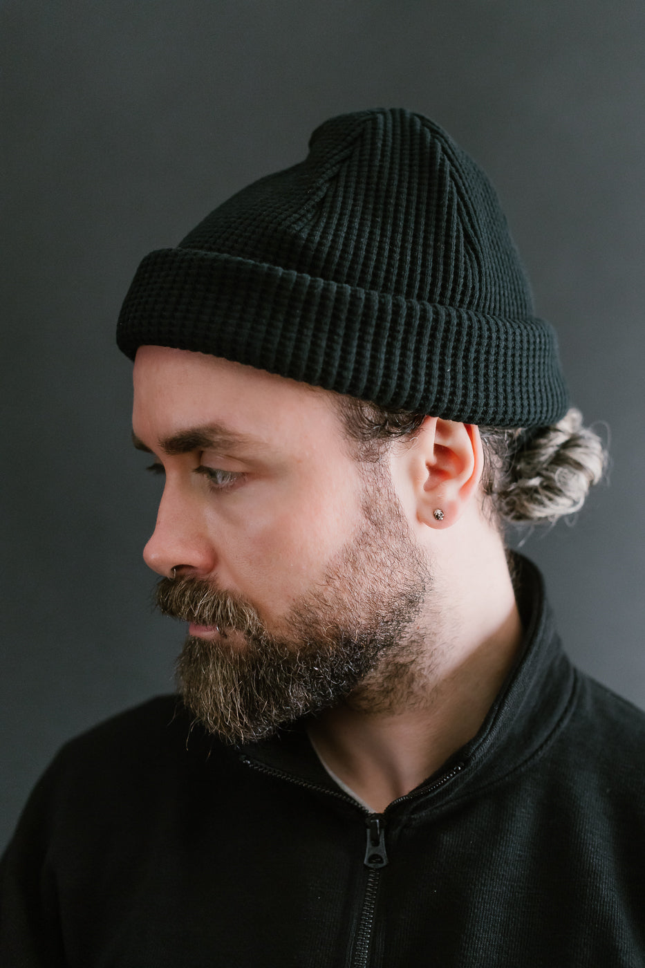 JM6605 - Waffle Knit Cap - 07 Black
