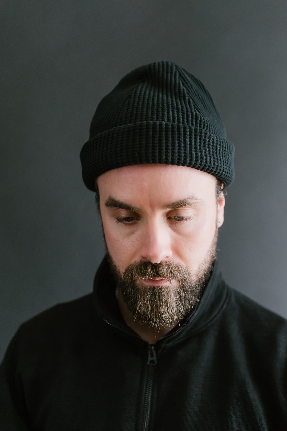 JM6605 - Waffle Knit Cap - 07 Black
