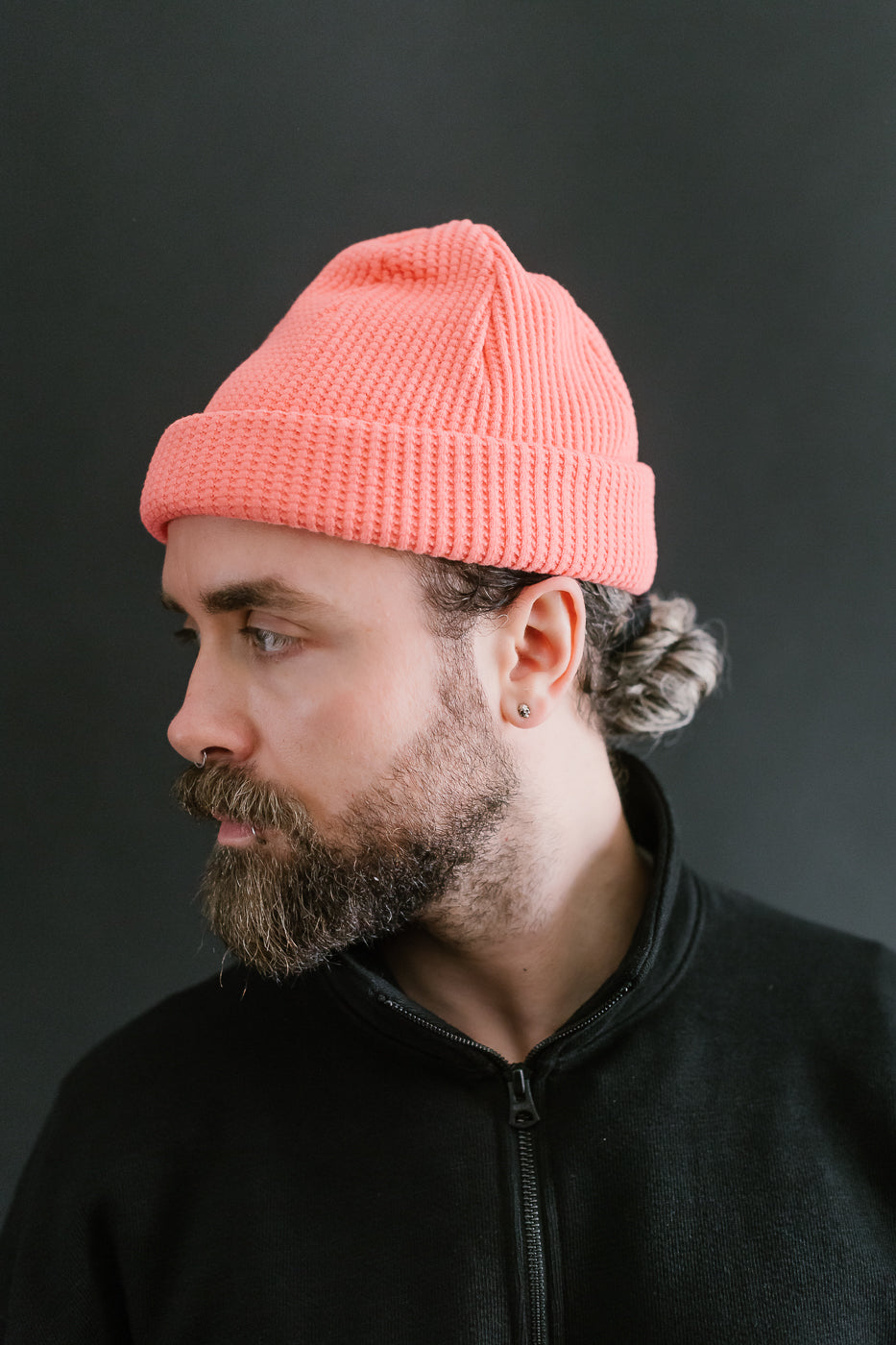 JM6605 - Waffle Knit Cap - 335 Sunrise Pink