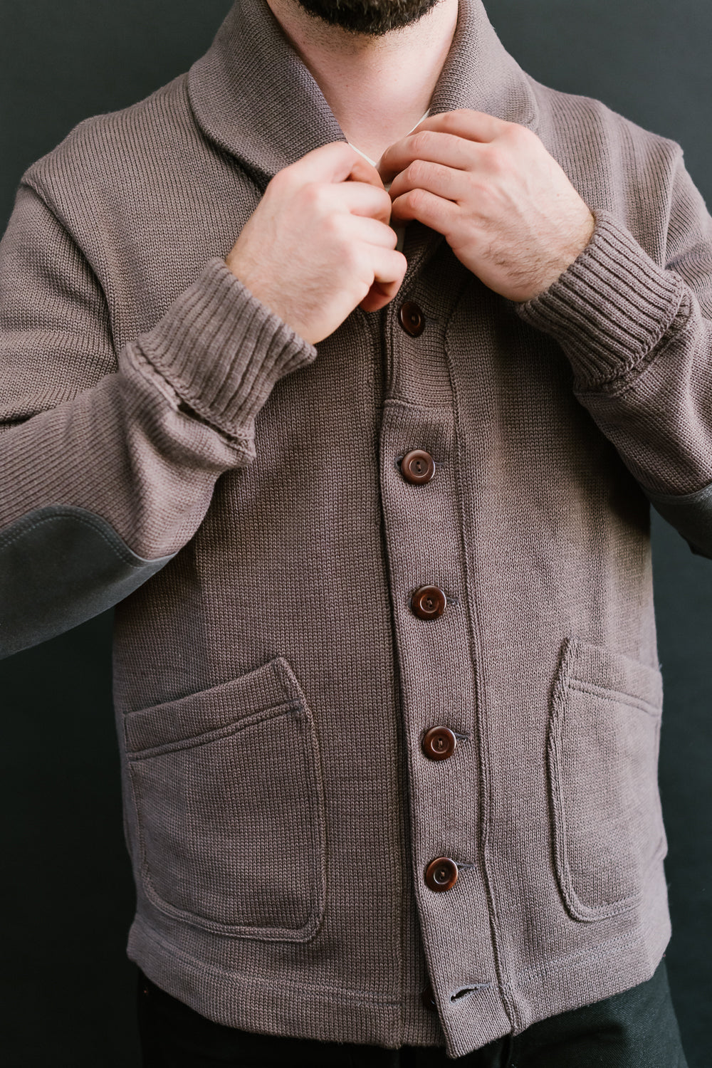 James Dant x Dehen - Shawl Sweater Coat 2.0 - Smoke, Charcoal