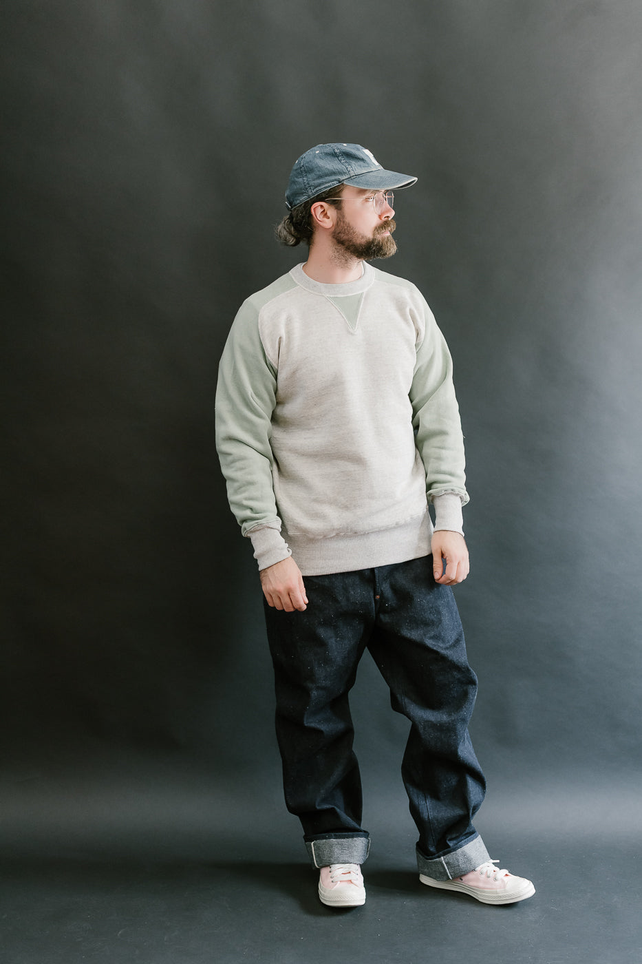 JG-CS20 - Freedom Sweats Crewneck - Oatmeal, Light Green