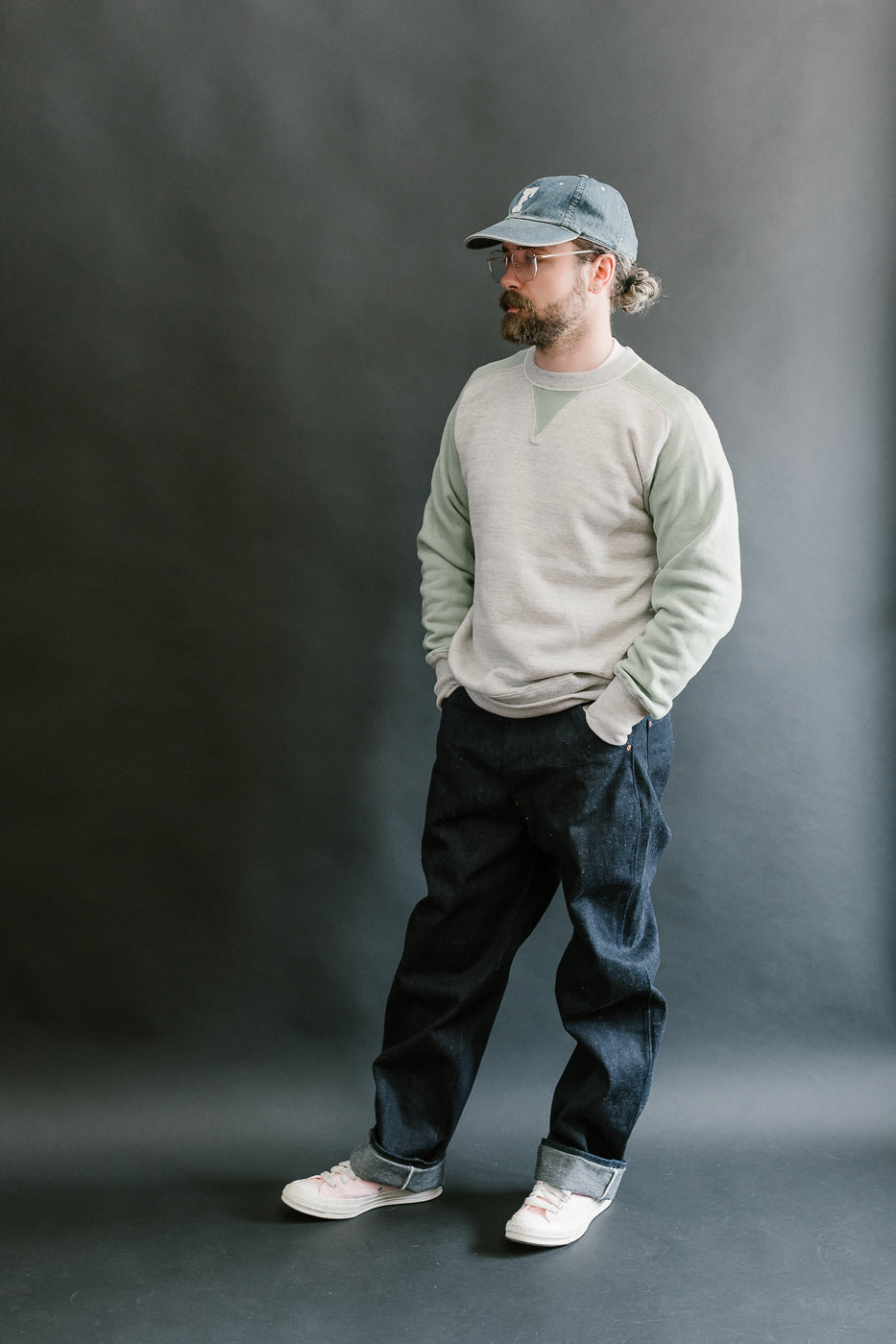 JG-CS20 - Freedom Sweats Crewneck - Oatmeal, Light Green