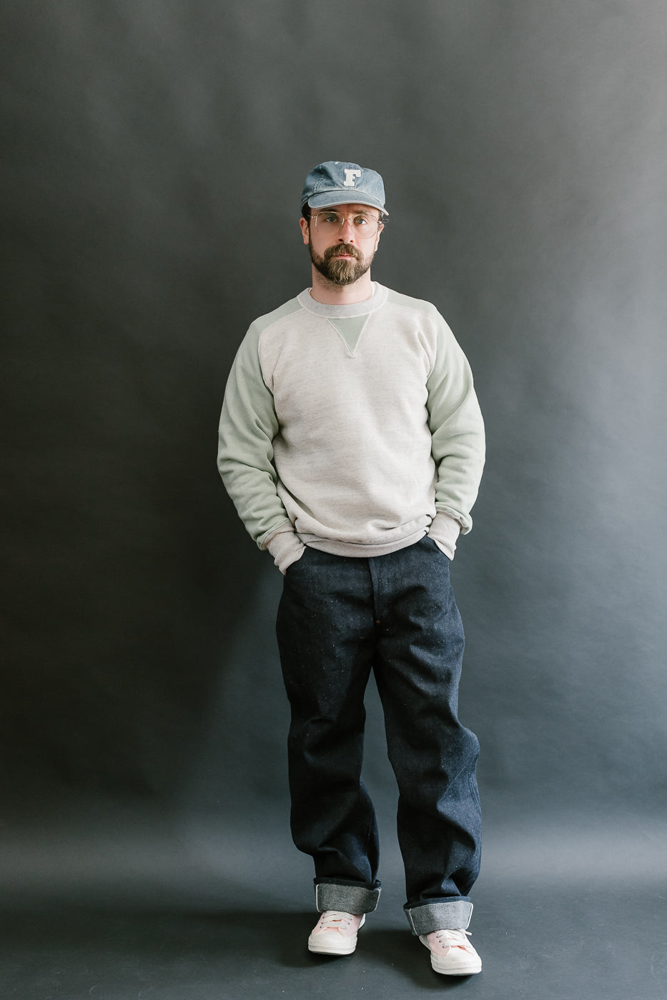 JG-CS20 - Freedom Sweats Crewneck - Oatmeal, Light Green