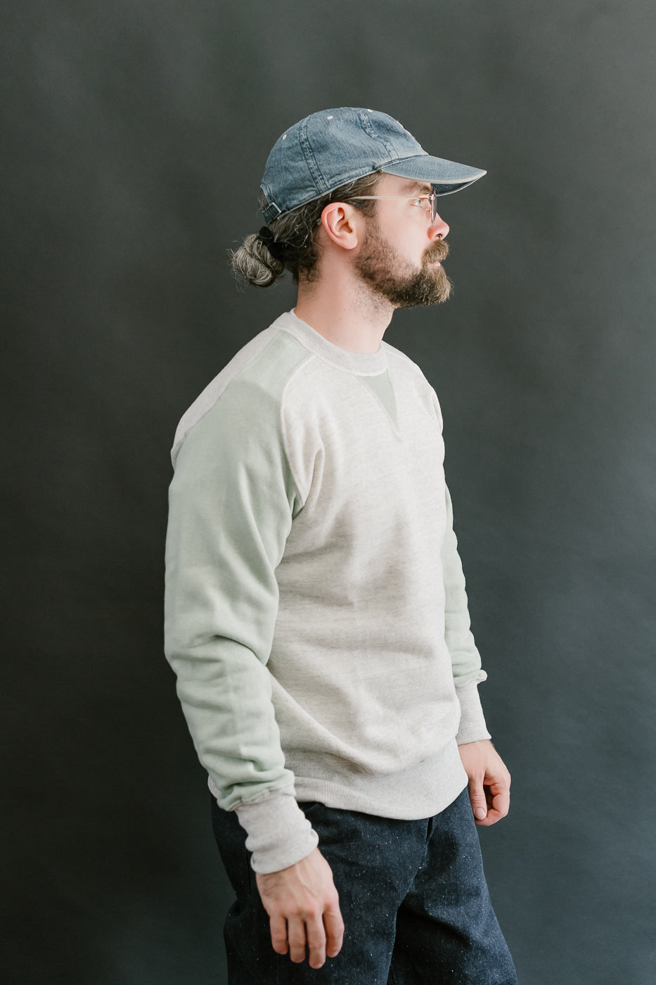 JG-CS20 - Freedom Sweats Crewneck - Oatmeal, Light Green