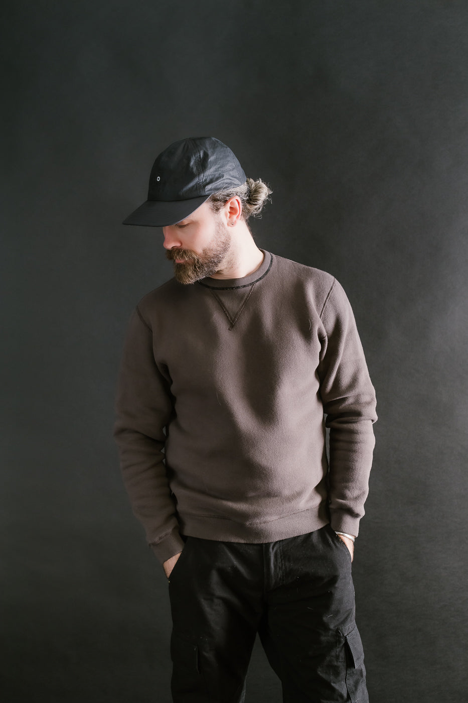 LCS1003 - Sinker Super Fluffy Knit Double-V Sweatshirt - Classic Black