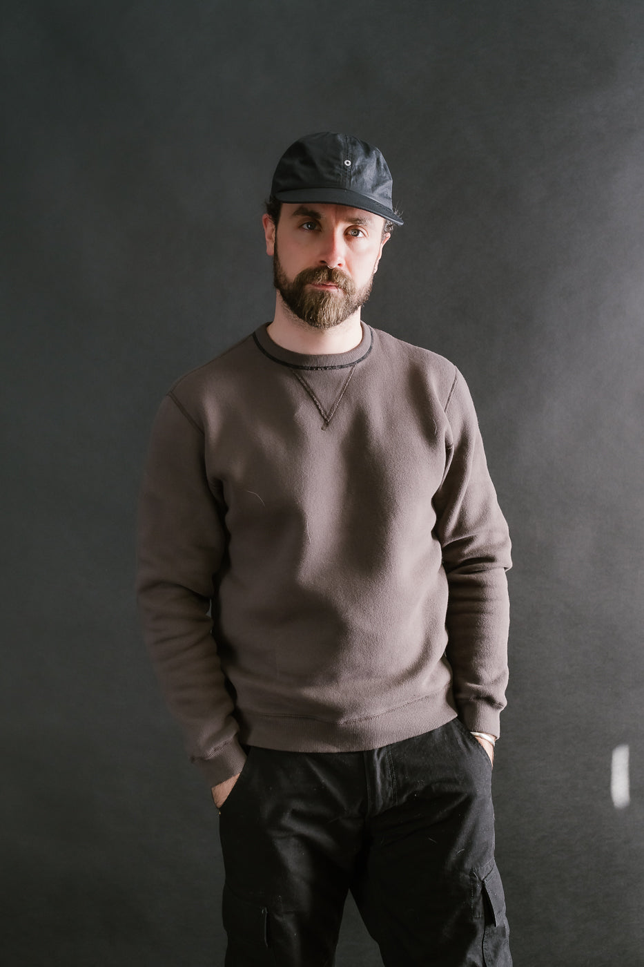LCS1003 - Sinker Super Fluffy Knit Double-V Sweatshirt - Classic Black