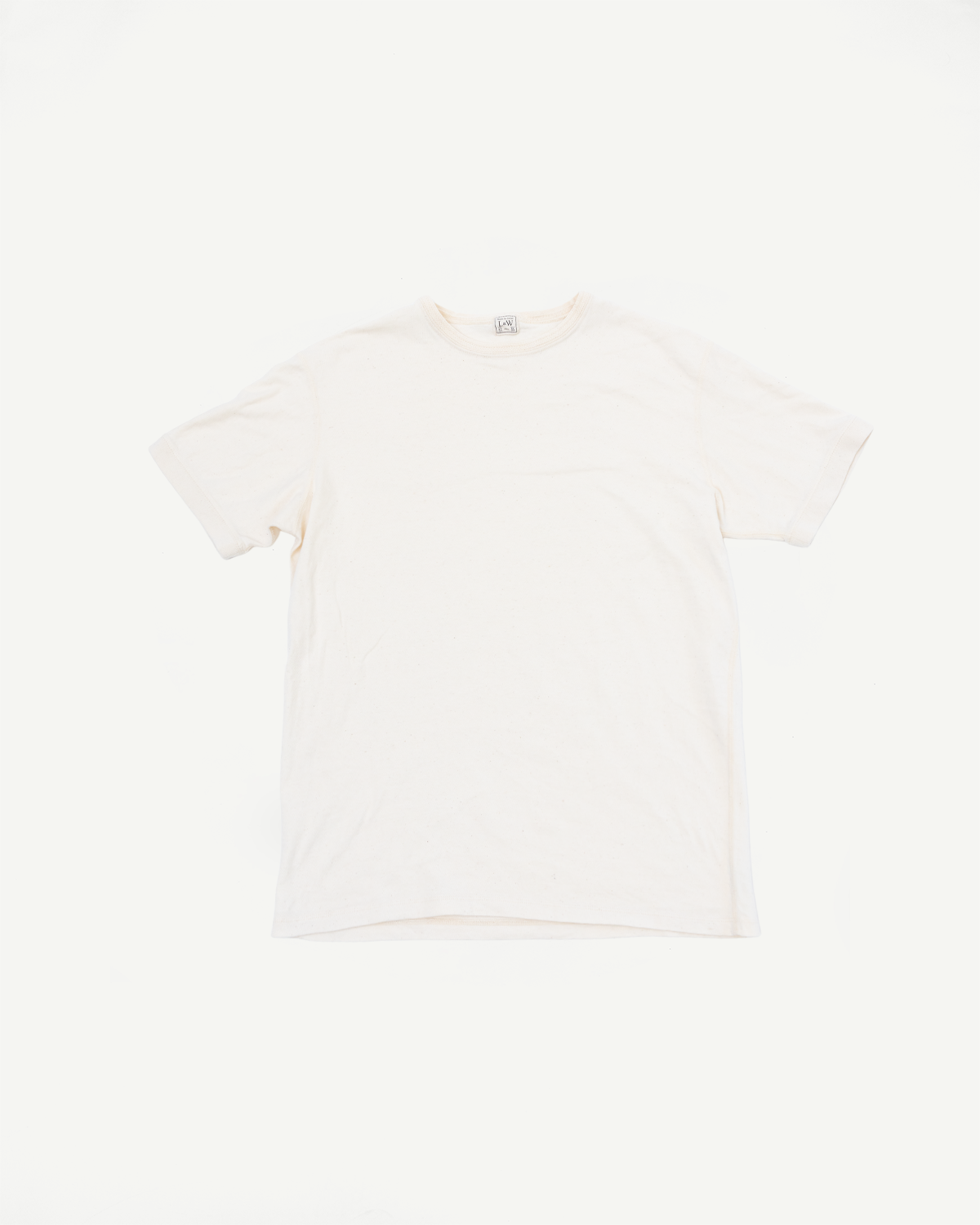 LRC1130 - Loopwheel Ribbed S/S Cuff Crew - Ivory