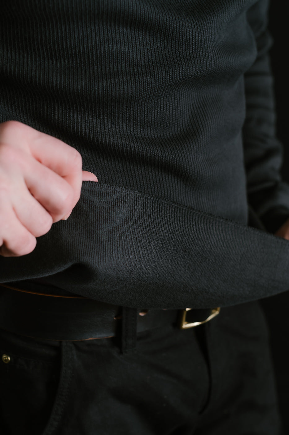 LRH1039 - Classic Royal Rib Knit Thermal Henley - Antique Black