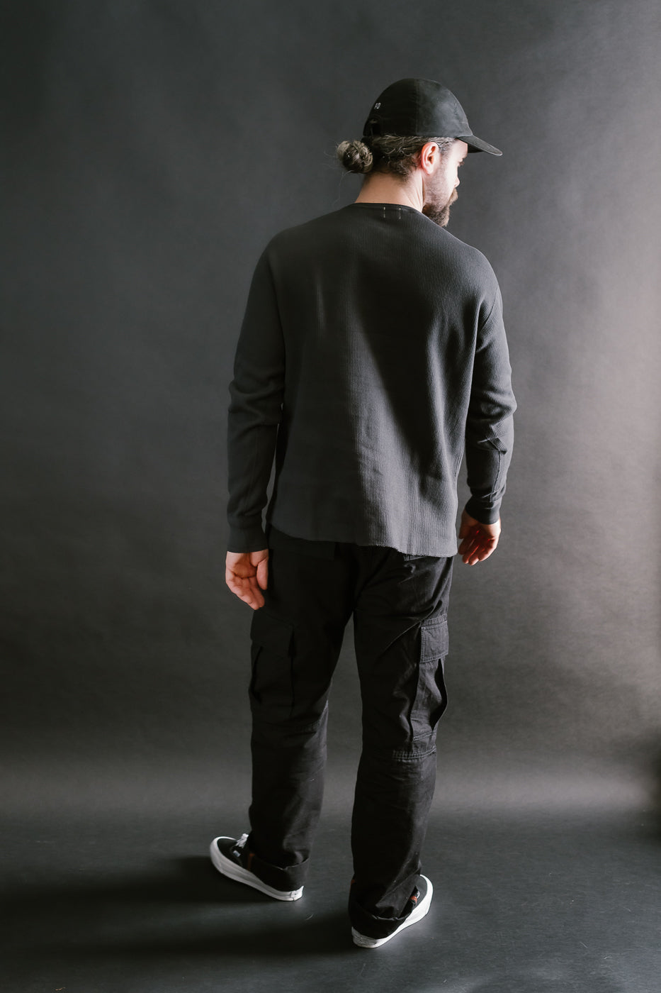 LRH1039 - Classic Royal Rib Knit Thermal Henley - Antique Black