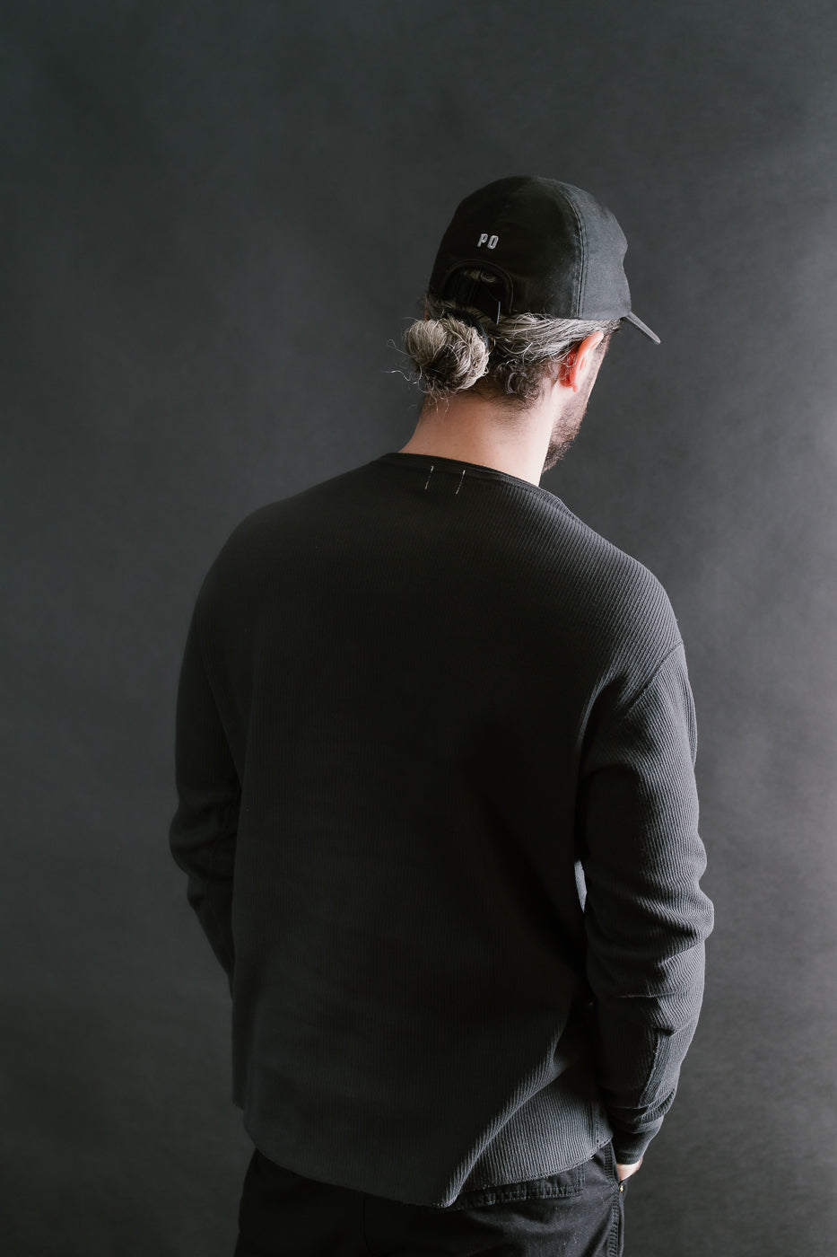 LRH1039 - Classic Royal Rib Knit Thermal Henley - Antique Black