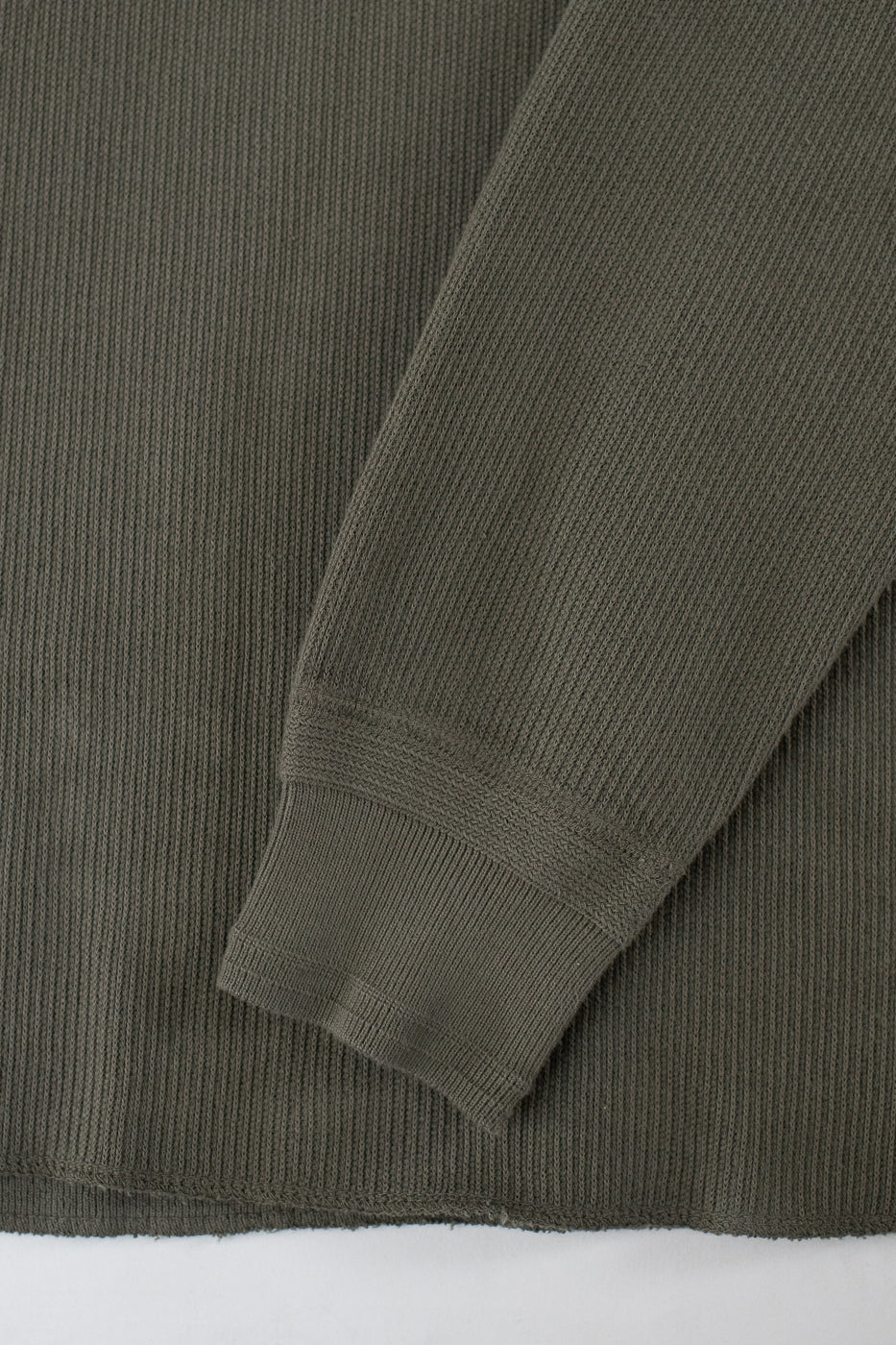 LRH1039 - Classic Royal Rib Knit Thermal Henley - Antique Olive