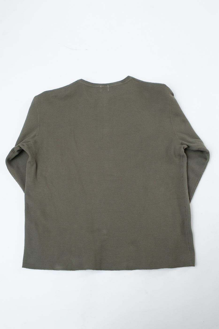 LRH1039 - Classic Royal Rib Knit Thermal Henley - Antique Olive
