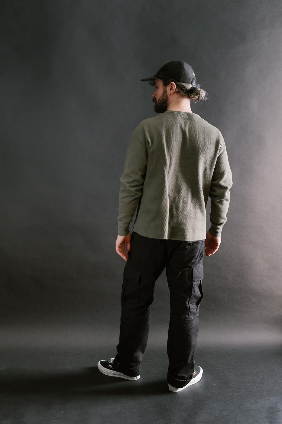 LRH1039 - Classic Royal Rib Knit Thermal Henley - Antique Olive