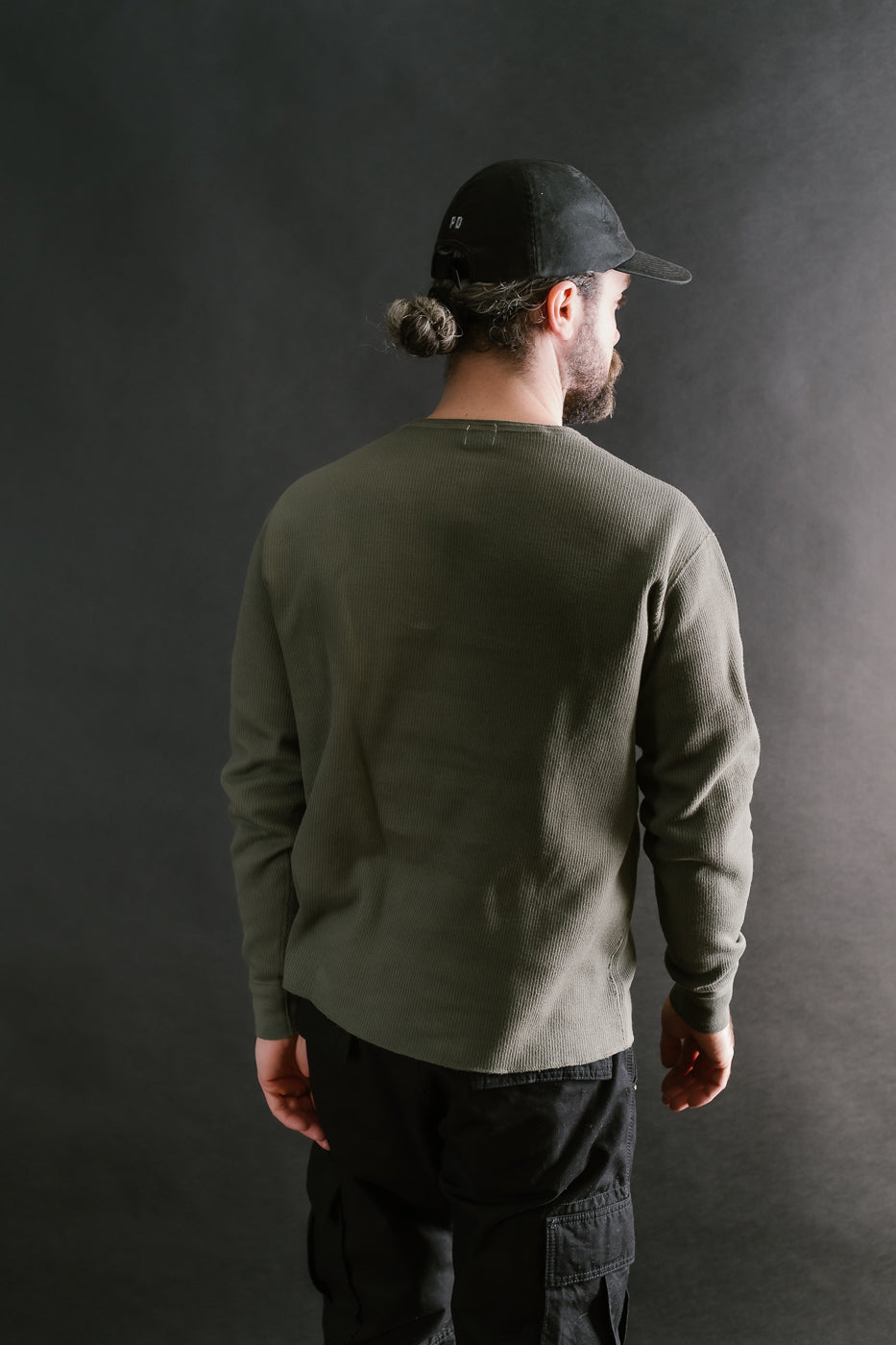 LRH1039 - Classic Royal Rib Knit Thermal Henley - Antique Olive