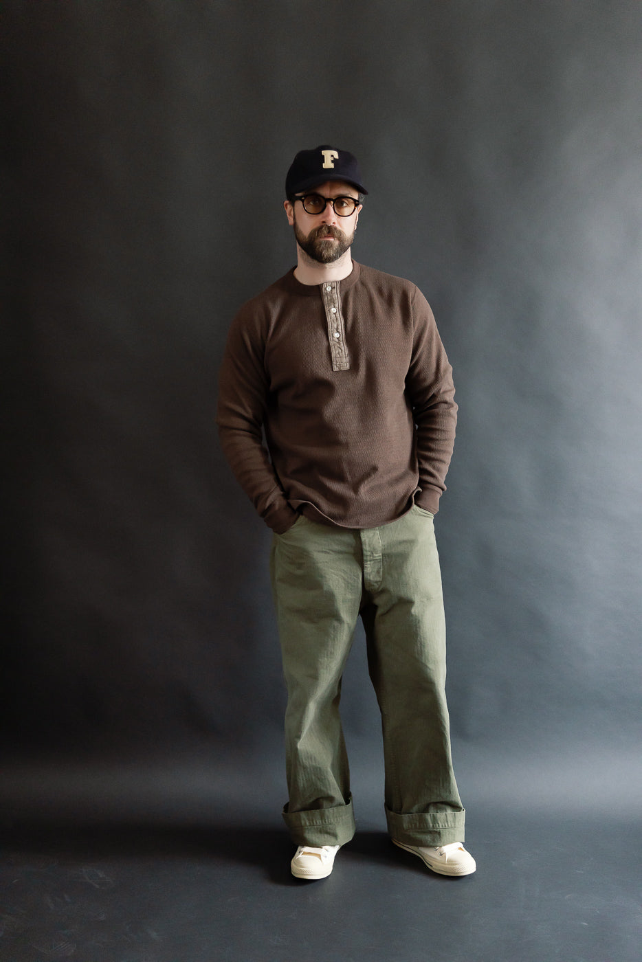 LRH1041 - Supima Long Sleeve Honeycomb Knit Henleyneck Thermal